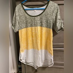 XS Green & Yellow Lularoe Morgan
